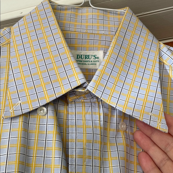 Duru’s Custom Dress shirt plaid XL 16.5 neck - Picture 3 of 6